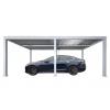 Carport HWC-L46, Autoberdachung Garage Unterstand, 11cm-Aluminium-Gestell, Regenrinne sturmfest, 3x6m ~ wei