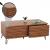 Couchtisch HWC-M49, Wohnzimmertisch Tisch, 3D-Design 2 Schubladen Massiv-Holz Mango Metall 46x110x55cm ~ Walnuss-Optik