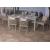 Gartengarnitur HWC-N41, Sitzgruppe Tisch+6xStuhl, wetterfest Alu 180x80cm, Seilgeflecht Rope ~ hellgrau Kissen hellgrau