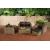 2-1-1 Gartengarnitur CP050 Sitzgruppe Lounge-Garnitur Poly-Rattan ~ Kissen anthrazit, natur