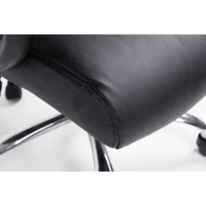 Brostuhl CP608, Schreibtischstuhl Chefsessel Drehstuhl, 160kg belastbar, Kunstleder ~ schwarz