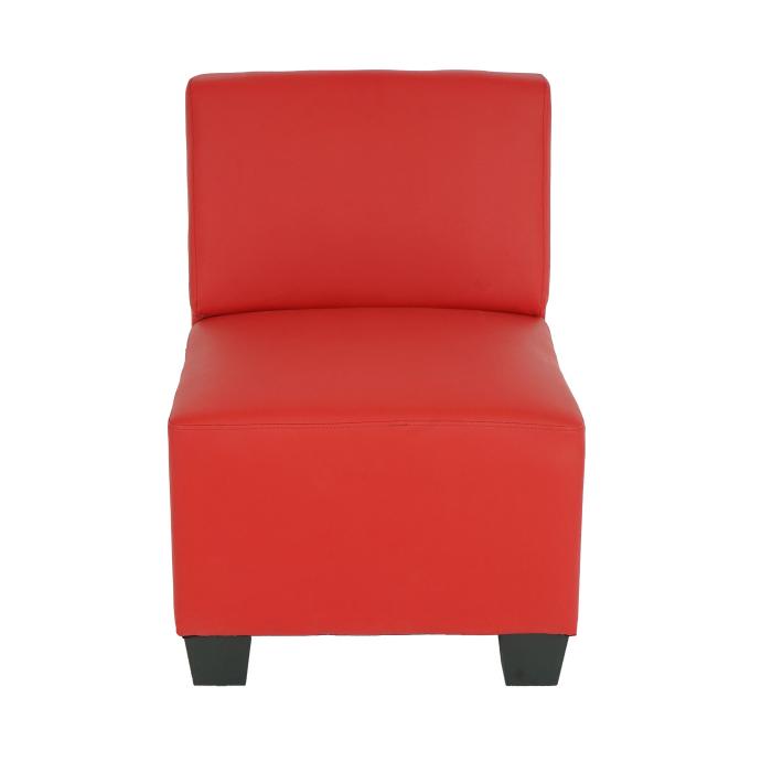 Modular Sessel ohne Armlehnen, Mittelteil Lyon, Kunstleder ~ rot