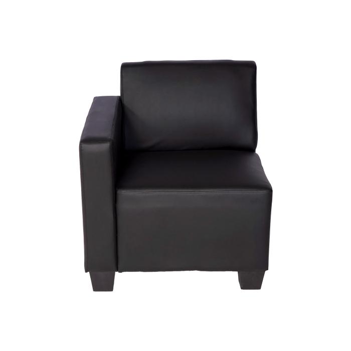 Modular Seitenteil links, Sessel mit Armlehne Lyon, Kunstleder ~ schwarz