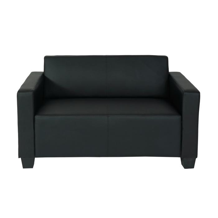 2er Sofa Couch Lyon Loungesofa Kunstleder ~ schwarz