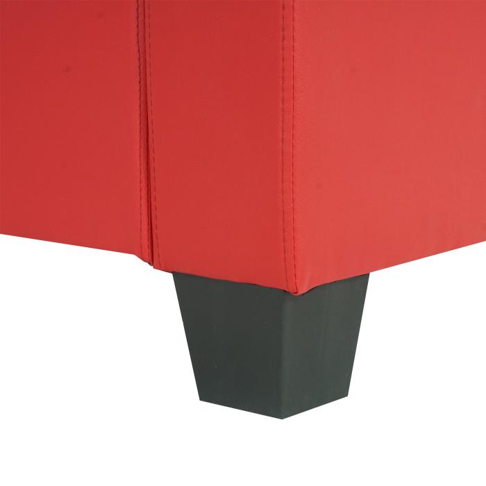 Modular 3-Sitzer Sofa Couch Lyon, Kunstleder ~ rot