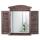 Wandspiegel Spiegelfenster mit Fensterlden 53x42x5cm ~ braun shabby