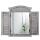 Wandspiegel Spiegelfenster mit Fensterlden 53x42x5cm ~ grau shabby