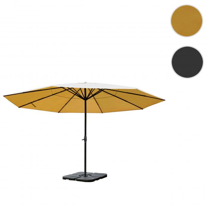 Sonnenschirm Meran Pro, Gastronomie Marktschirm ohne Volant  5m Polyester/Alu 28kg ~ creme mit Stnder