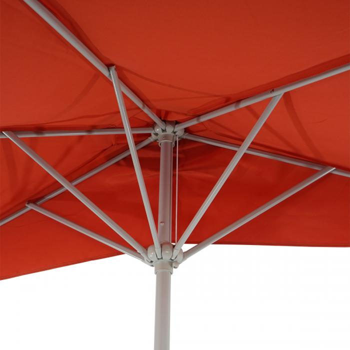 Sonnenschirm halbrund Parla, Halbschirm Balkonschirm, UV 50+ Polyester/Alu 3kg ~ 300cm terracotta ohne Stnder