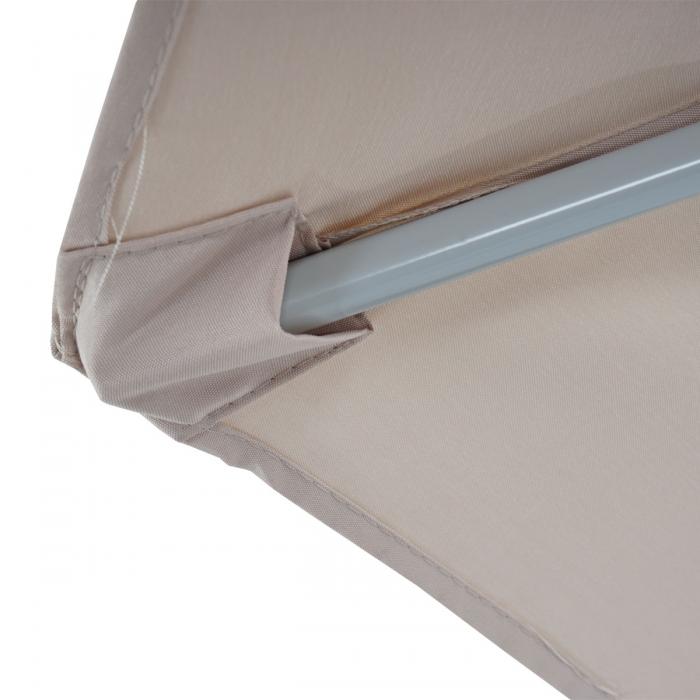 Sonnenschirm halbrund Parla, Halbschirm Balkonschirm, UV 50+ Polyester/Alu 3kg ~ 270cm creme mit Stnder
