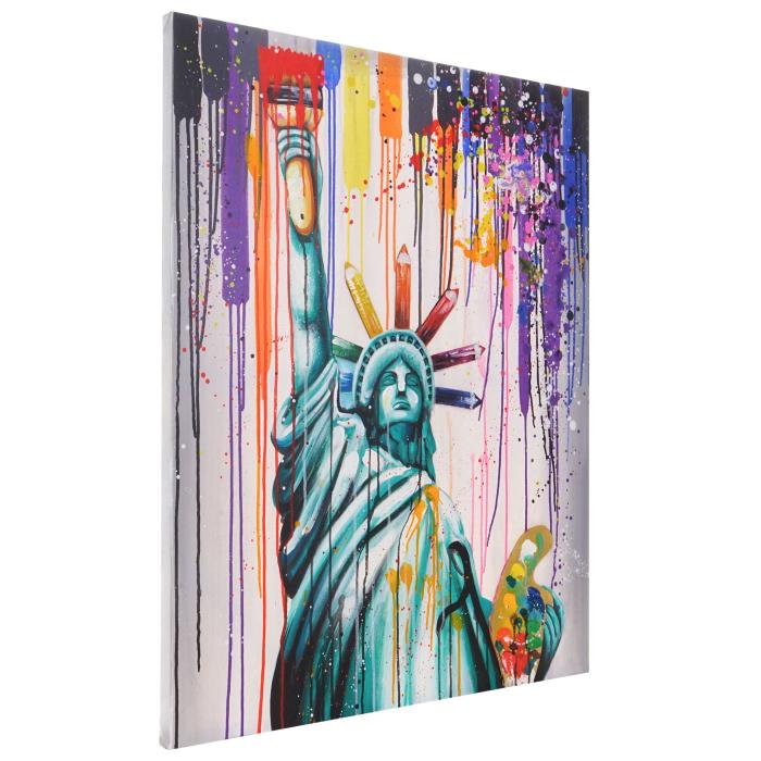 lgemlde Freiheitsstatue, 100% handgemaltes Wandbild 3D-Bild Gemlde XL, 100x80cm