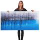 lgemlde Blauer See, 100% handgemaltes Wandbild Gemlde XL, 140x70cm