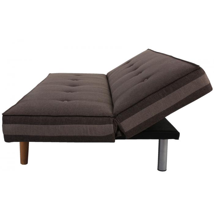 3er-Sofa Herstal, Couch Schlafsofa Gstebett Bettsofa 177cm ~ Textil, braun