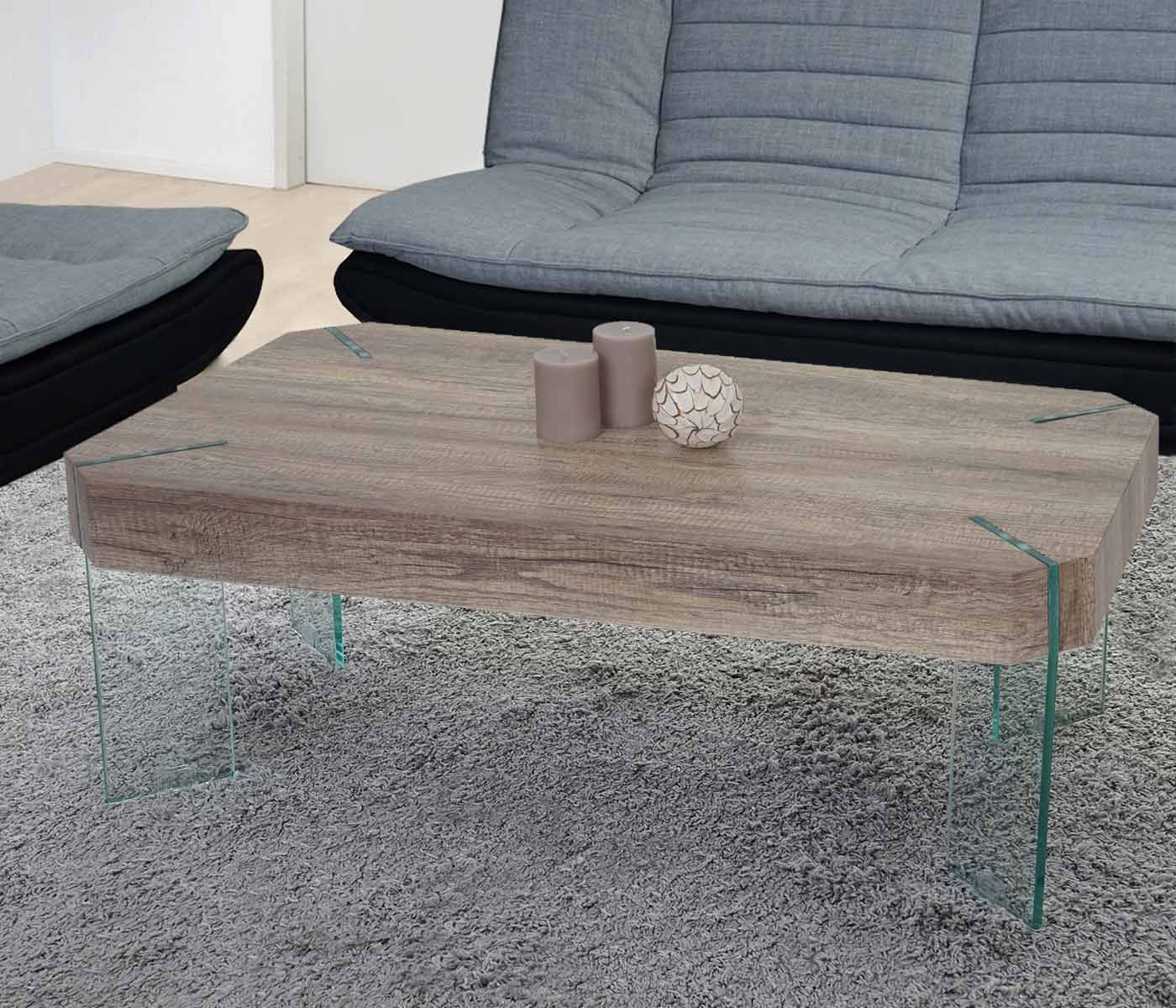 Couchtisch Genk H578, Wildeiche, GlasFüße, FSC Couchtisch Genk H578, Wildeiche, GlasFüße, FSC