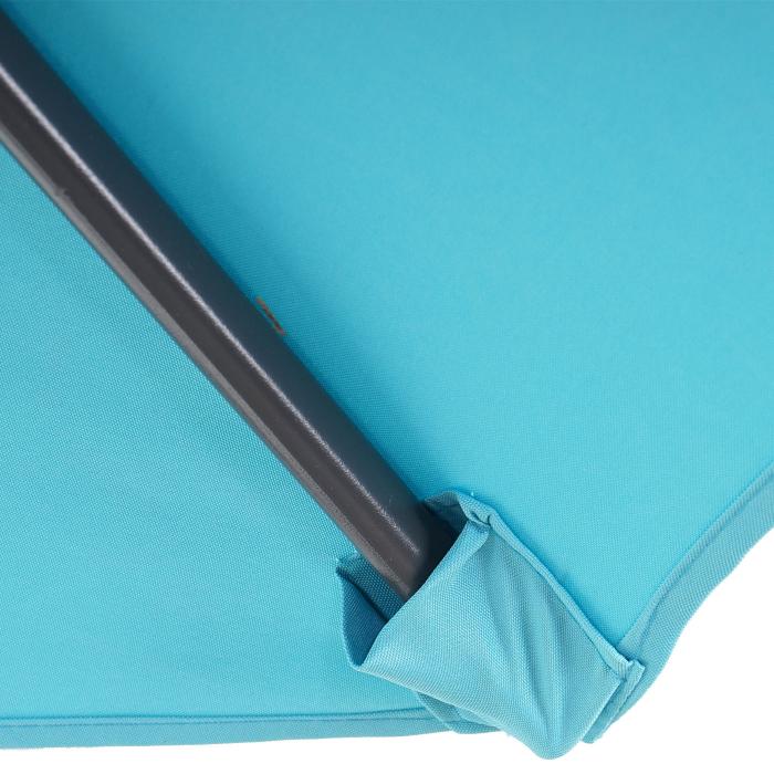 Ampelschirm Acerra, Sonnenschirm Sonnenschutz,  3m neigbar, Polyester/Stahl 11kg ~ trkis-blau ohne Stnder