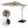 Ampelschirm Acerra, Sonnenschirm Sonnenschutz,  3m neigbar, Polyester/Stahl 11kg ~ sand-beige mit Stnder