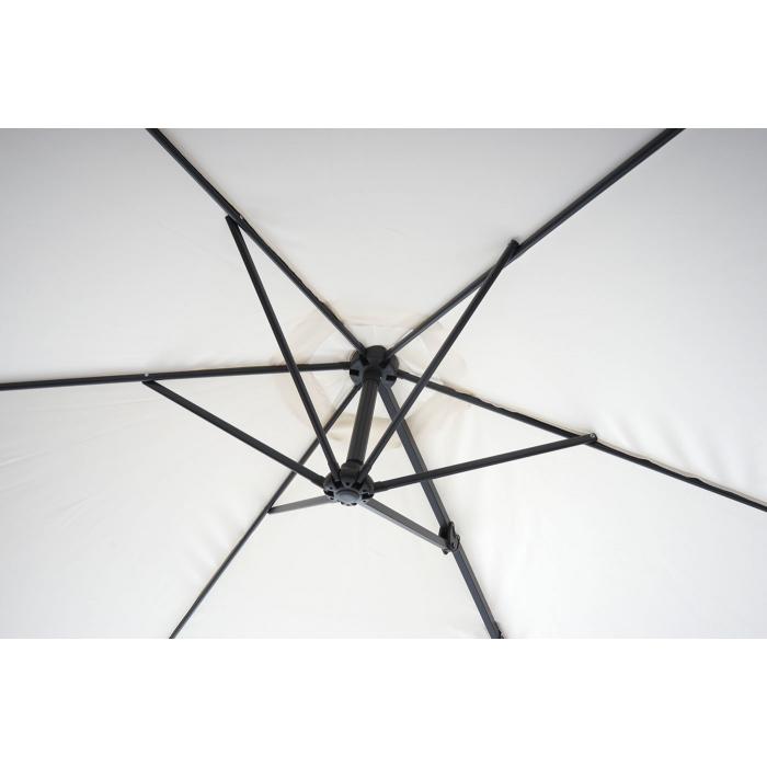 Wandschirm Casoria, Ampelschirm Balkonschirm Sonnenschirm, 3m neigbar, Polyester Alu/Stahl 9kg ~ creme