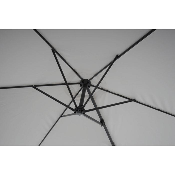 Wandschirm Casoria, Ampelschirm Balkonschirm Sonnenschirm, 3m neigbar, Polyester Alu/Stahl 9kg ~ sand