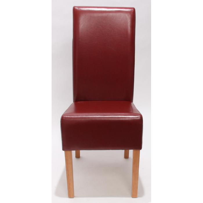 6er-Set Esszimmerstuhl Kchenstuhl Stuhl Latina, LEDER ~ rot, helle Beine