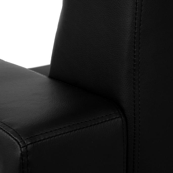 3er Sofa Kunda, Couch Loungesofa, Kunstleder, Metall-Fe 180cm ~ schwarz