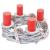 Adventskranz rund, Weihnachtsdeko Tischkranz, Holz  30cm wei-grau ~ mit Kerzen, rot