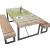 Esszimmergarnitur HWC-A15, Esstisch + 2x Sitzbank, Tanne Holz rustikal massiv MVG-zertifiziert ~ naturfarben 160cm