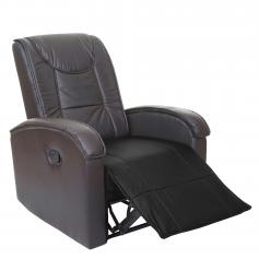 Einzelstck | Fernsehsessel HWC-T964, Relaxsessel Sessel, Kunstleder 140kg belastbar ~ braun, Sitzflche schwarz