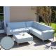 Alu-Garten-Garnitur HWC-C47, Sofa, Outdoor Stoff/Textil ~ blau mit Ablage, ohne Kissen