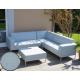 Alu-Garten-Garnitur HWC-C47, Sofa, Outdoor Stoff/Textil ~ blau ohne Ablage, ohne Kissen