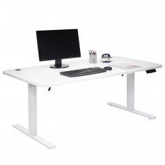 Schreibtisch HWC-D40, Computertisch, elektrisch hhenverstellbar 160x80cm 53kg ~ wei, wei