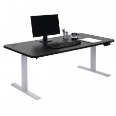 Schreibtisch HWC-D40, Computertisch, elektrisch hhenverstellbar 160x80cm 53kg ~ schwarz, grau