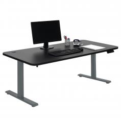 Schreibtisch HWC-D40, Computertisch, elektrisch hhenverstellbar 160x80cm 53kg ~ schwarz, anthrazit-grau