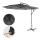 Ampelschirm Acerra, Sonnenschirm Sonnenschutz,  3m neigbar, Polyester/Stahl 11kg ~ grau ohne Stnder