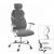 Brostuhl HWC-F12, Schreibtischstuhl Drehstuhl Racing-Chair, Sliding-Funktion Stoff/Textil + Kunstleder ~ grau/wei