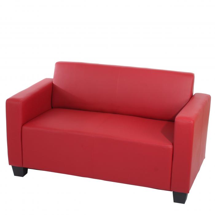 Modular 2er Sofa Couch Lyon Loungesofa Kunstleder 136cm ~ rot