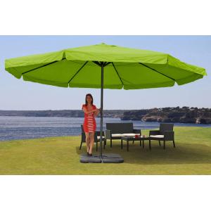 Sonnenschirm Meran Pro, Gastronomie Marktschirm mit Volant  5m Polyester/Alu 28kg ~ grn mit Stnder