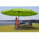 Sonnenschirm Meran Pro, Gastronomie Marktschirm mit Volant  5m Polyester/Alu 28kg ~ grn mit Stnder