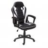 Brostuhl HWC-F59, Schreibtischstuhl Drehstuhl Racing-Chair Gaming-Chair, Kunstleder ~ schwarz/wei