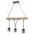 Pendelleuchte HWC-H82, Hngelampe Hngeleuchte, Industrial Vintage Bambus Seil Metall schwarz ~ 3x Kfiglampenschirm