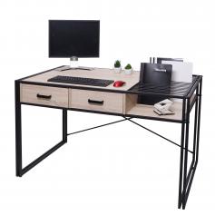 Schreibtisch HWC-H91, Brotisch Computertisch, Industrial 76x120x70cm ~ Eiche-Optik