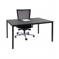 Schreibtisch Braila, Konferenztisch Brotisch Seminartisch, 120x80cm MDF ~ schwarze Eiche-Optik