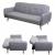Schlafsofa HWC-J18, Couch Klappsofa Gstebett Bettsofa, Schlaffunktion Stoff/Textil 185cm ~ grau