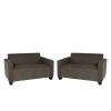 Sofa-Garnitur Couch-Garnitur 2x 2er Sofa Lyon Stoff/Textil ~ braun