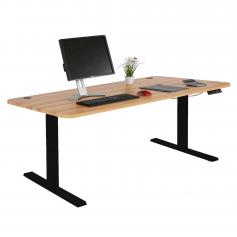 Schreibtisch HWC-D40, Computertisch, elektrisch hhenverstellbar 160x80cm 53kg ~ Eiche-Dekor, schwarz
