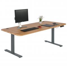 Schreibtisch HWC-D40, Computertisch, elektrisch hhenverstellbar 160x80cm 53kg ~ Eiche-Dekor, anthrazit-grau