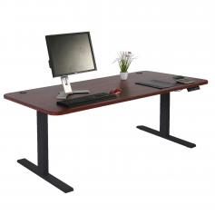 Schreibtisch HWC-D40, Computertisch, elektrisch hhenverstellbar 160x80cm 53kg ~ Kirsch-Dekor, schwarz