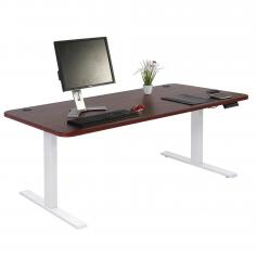 Schreibtisch HWC-D40, Computertisch, elektrisch hhenverstellbar 160x80cm 53kg ~ Kirsch-Dekor, wei