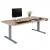 Schreibtisch HWC-D40, Computertisch, elektrisch hhenverstellbar 160x80cm 53kg ~ hellbraun, grau