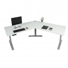 Schreibtisch HWC-D40, Computertisch, 120 elektrisch hhenverstellbar ~ wei, grau