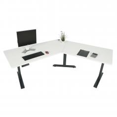 Schreibtisch HWC-D40, Computertisch, 120 elektrisch hhenverstellbar ~ wei, anthrazit-grau